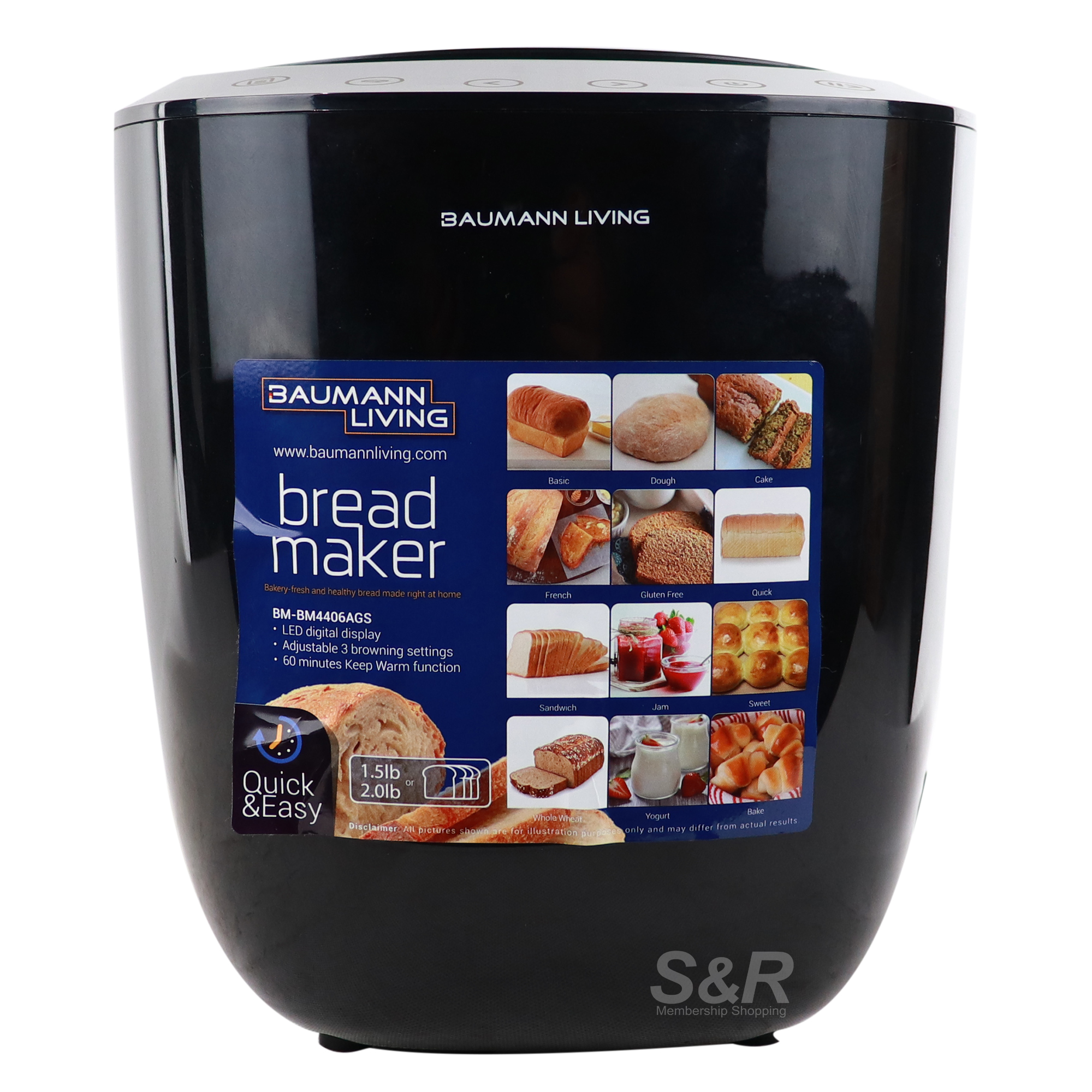 Baumann Living Bread Maker Machine BM-4406A Baumann Living Bread Maker Machine BM-4406A